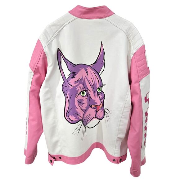 HeadGear Classics Nostalgia Co. Sz3XL Pink Moto Racing Jacket - Picture 7 of 7